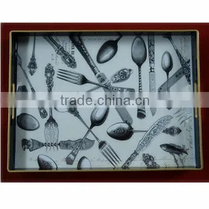 Decorative Plastic Rectangular Serving Tray thumbnail-1