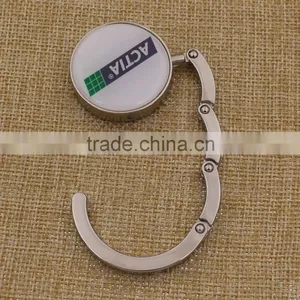 Foldable Metal Purse Hanger/round Purse Hook With Logo Wholesale thumbnail-2