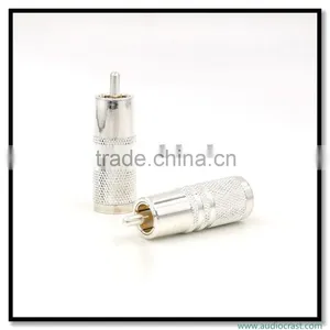 Customized Made Pure Copper Silver Plated RCA Audio Plug Connectors HIFI Tube Amplifier thumbnail-1