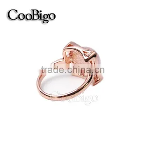 Fashion Jewelry Rose Gold Plated Pink Stone Ring Girl Wedding Party Show Gift Dresses Apparel Promotion Accessories thumbnail-5