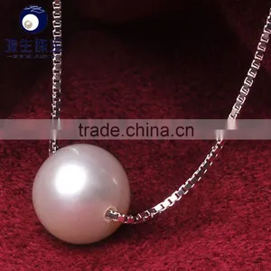 Natural Real Pearl Pendant Necklace Silver S925 Chain for Wholesale thumbnail-4