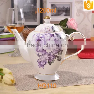 European Style With Gold-rim 1200ml Bone China Tea Pot thumbnail-1