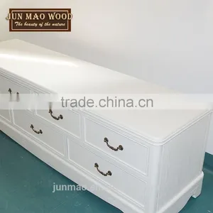 Home Furniture Solid Wooden White Modern tv Stand thumbnail-2