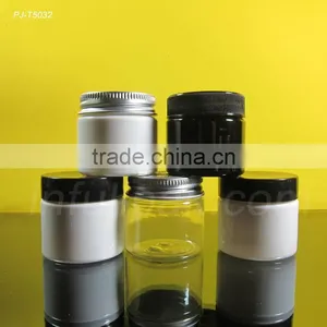 1oz/30ml Black Jar With Ribbed Lid thumbnail-1