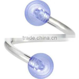 BLUE MIST Spiral Twister Belly Ring thumbnail-1