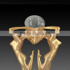 Brass Ladies Hold Globe Venus Awards With Base Design Factory Direct Sell Customized Black Metal Award Trophy thumbnail-4