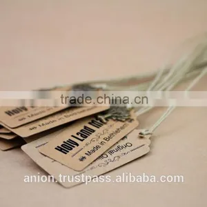 Paper Craft Label With Cotton Cord and Bronze Mini Olive Wood Tree thumbnail-5