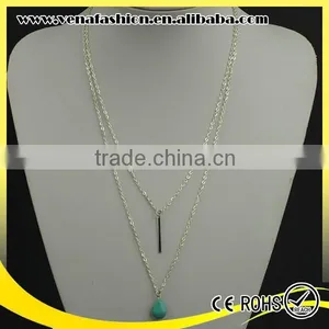 Double Fancy Latest Long Chain Layered Necklace thumbnail-5