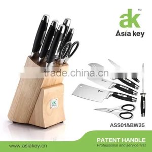 Guaranteed Quality 7Pcs Kitchen Cutting Knife Set With Wooden Stand thumbnail-1