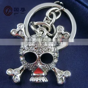Skull Keychain/Metal Skull Keychain With Diamond thumbnail-2