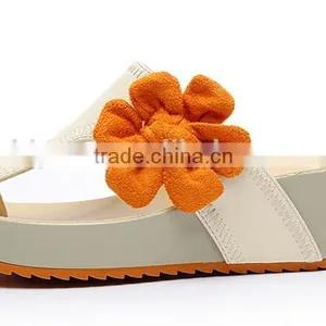 Women's Mid Height Wedge Platform Flip Flops Thong Sandals/Slippers With Flower Quality Choice thumbnail-3