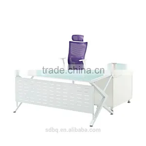 Factory Direct Hot Sale Modern Glass Top Office Table Photos Design PT-D0503 thumbnail-1