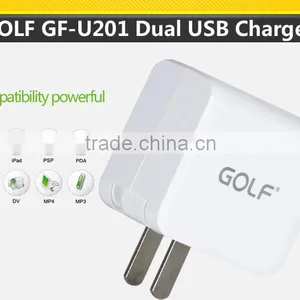 Golf Cellphone Charger Dual USB Cell Phone Charger 5v 2.1a/1a Good Quality Mobile Phone Charger thumbnail-2