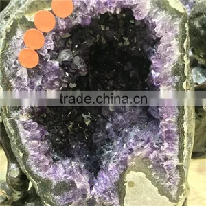 Natural Rock Amethyst Geode Brazilian Crystal Ornaments Wholesale thumbnail-3