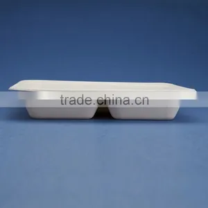 TY-10 Wholesale 5 Comprtments Airline Food Sugarcane Paper Tray thumbnail-2