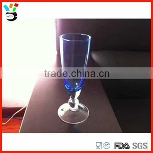 Hot Sale Hand Made Shot Stem Champagne Combalt Blue Color Glass Flute thumbnail-1