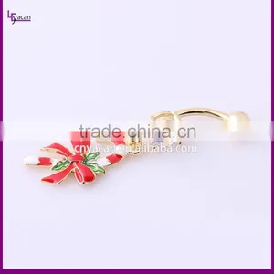 Wholesale Cheap Enamel Christmas Candy Navel Piercing Ring thumbnail-4