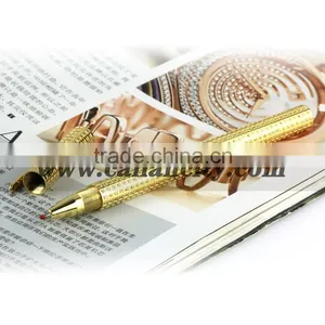 Handcrafted Diamond Inlay Luxury Gold Pen thumbnail-3