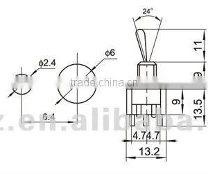 TPDT Toggle Switch 20a / 9 Pin Toggle Switch China Manufacturer thumbnail-2