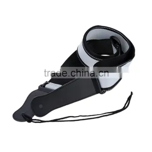 Adjustable Nylon Univeral 4.8cm Wide Bass Guitar Shoulder Strap Belt With Leather Ends thumbnail-2