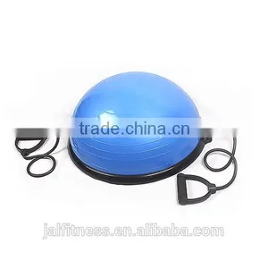 Yoga Fitness Ball Balance Trainer Balancing Ball Half With Resistance Band Inflator Pump Gym Trainer Ball thumbnail-1