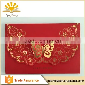 Lace Special Butterfly Hot Stamping Wedding Custom Invitation Envelope thumbnail-1