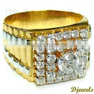 Diamond Gold Gents Rings, Diamond Wedding Rings, Rings Jewelry thumbnail-1