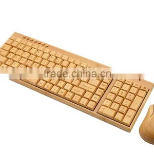 2016 New Bluetooth Wireless Bamboo Keyboard and Mouse / Smart tv With Wireless Mouse and Keyboard/ Wireless thumbnail-1