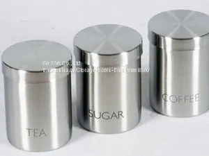 3pcs of Stainless Steel Canister Set (tea, Coffee and Sugar) thumbnail-1