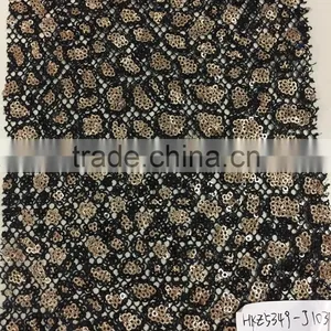 Embroidery Lace Fabrics.beading on Black Mesh thumbnail-1