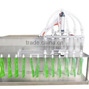Semi Automatic Six Heads Liquid Water Filling Machine for Spout Bags thumbnail-3