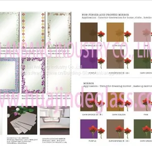 Double Coated Aluminium Mirror Tinted Mirror With Design, Decorative Bathroom Back Painted Mirror thumbnail-1