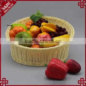 Cusotm Size Oblique Mouth Design 100% Hand Woven Fruit Vegetable Plastic Wicker Basket thumbnail-2