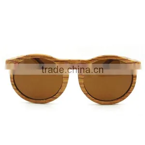Hot Sale Zebra Wood Round Colored Lenses Wood Sunglasses thumbnail-1