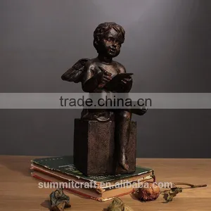 Resin Rust Color Vintage Writing Small Angel Figurines thumbnail-1