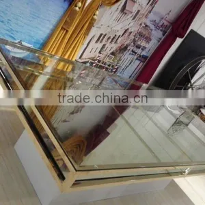 New Design Golden Glass Top Wedding Table With Crystal thumbnail-6