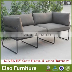 Modern Sectional Sofa Garden Furniture Aluminium 3 Seater Sofa thumbnail-3