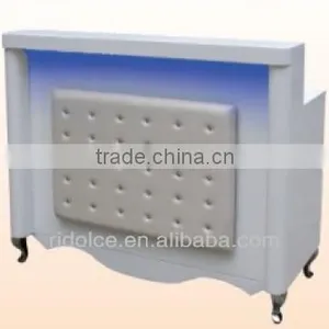 Nail Salon Reception Desk Painted Finished Acetone Proof Office Table Design Receptionist Table TKN-6 thumbnail-1