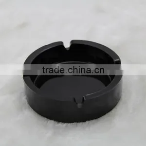 Glass Ashtray, Black Glass Ashtray, Round Glass Ashtray thumbnail-1