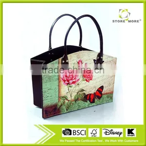 Faux Organizer Folding Storage Basket / Magazine & Newspaper Holder Bin thumbnail-1