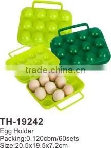 Hot Sale Plastic 12pcs Egg Case With Handle Egg Storage Box Egg Holder thumbnail-1