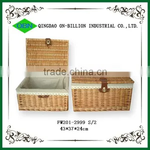 Hot Sell Wicker Basket With Lid thumbnail-1
