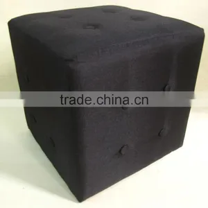 Living Room Furniture Ottoman Fabric Square Footstool thumbnail-2