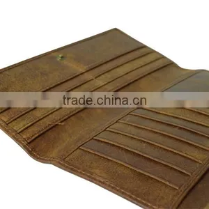Promotion Gifts Crazy Horse Leather Long Credit Card Wallet Men With Coin Pocket thumbnail-4