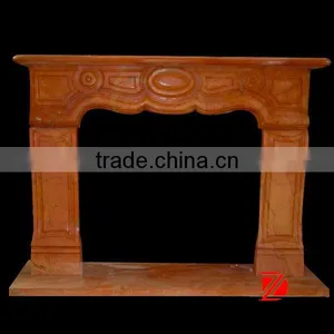 Indoor Decoration Yellow Marble Fireplace thumbnail-1