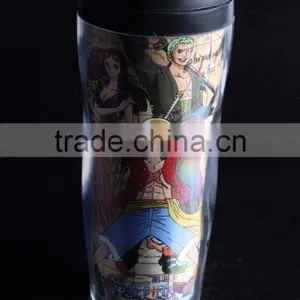 12oz Double Wall Coffee Plastic Travel Mug With Leak Proof Lid thumbnail-1