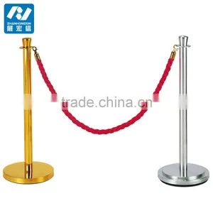 Crown Top Titanium Plated Queue Rope Pole Barrier thumbnail-3