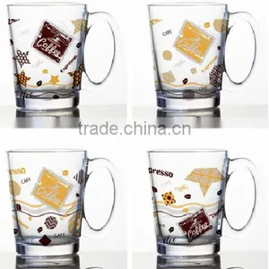 6oz 8oz 10oz 12oz Caffe Latte Espresso Cappuccino Color Printing Coffee Mug Drinking Glass Mug With Han thumbnail-1