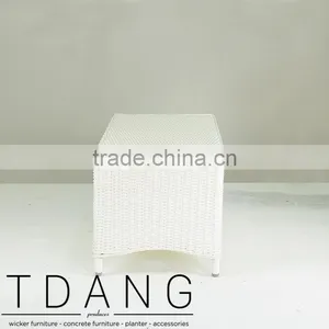 Valencia White Wicker Table - Outdoor Rattan Coffee Table thumbnail-2
