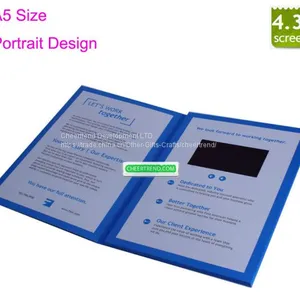 2017 Most Thinnest A5/A4 Portrait Brochure 4.3 Inch TFT Lcd Video Greeting Card, Lcd Video Cards, Video Brochure thumbnail-1